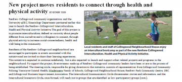 UBC Kinesiology launches Interculturalism, Health and Physical Activity Initiative in Renfrew Collingwood